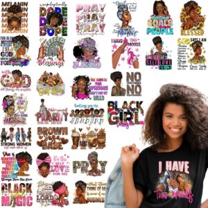Black Girl Iron on Transfers, 30 Sheets